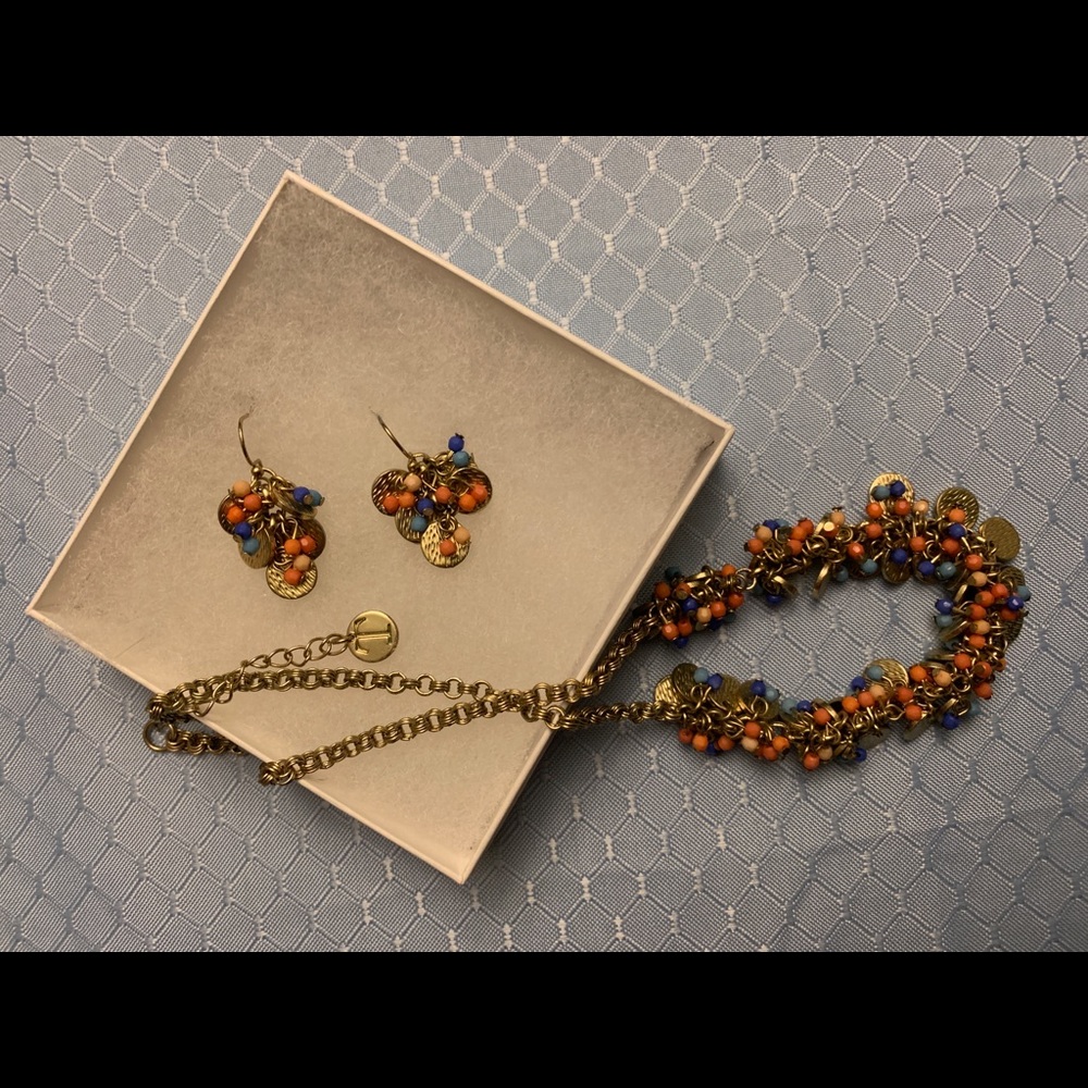 Talbots Colorful Necklace and Matching Earrings